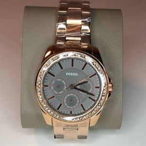 Fossil Janice Multifunction Rose Gold-Tone Stainless Steel Watch BQ3418